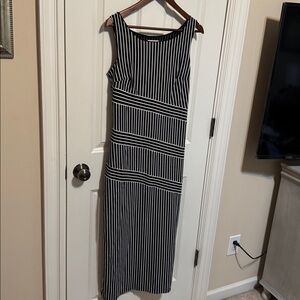 Ikito vintage Black and White Striped Sleeveless Dress size 40